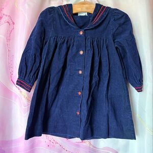 Jan Briggs The Children’s Hour Girls 4T Vintage Navy Blue Corduroy Dress Preppy